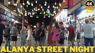 Alanya Street Tour ! Alanya Night ! Alanya Marina ! Alanya Center ! Alanya Antalya 4K 60 FPS 2024 !