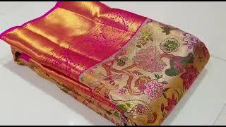 Pure kanchipuram handloom 3d floral bridal tissue silk saree with price || whatsapp: 7995499590