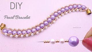 Beaded Pearl Bracelet: DIY Easy Beaded Bracelet Tutorial