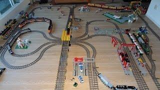 Gigantic Lego Train Layout with 30 years of Lego Train sets