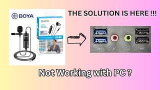 BOYA BY-M1 MIC IS NOT WORKING WITH PC | FIXED ! HOW TO CONNECT BOYA MIC TO PC