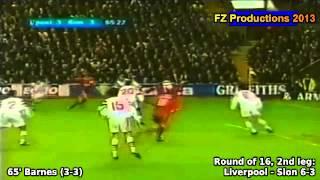 Cup Winners Cup 1996-1997, Round of 16 (2nd leg): Liverpool - Sion 6-3 (Barnes goal)