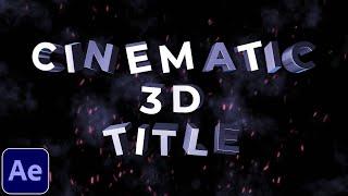 3D Cinematic Title Animation Tutorial in After Effects | Element 3D Text Animation