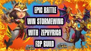 Epic Battle December 2022 |  Win Stormwing With Zephyrica F2P Build| #castleclash #cbcevent