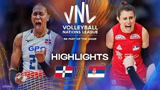Dominican Republic  vs. Serbia  - Highlights | Week 1 | Women's VNL 2025
