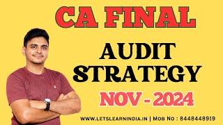 CA Final | Audit | Strategy | Nov 2024 | #charteredaccountant #icai