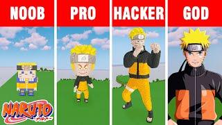 NOOB vs PRO vs HACKER vs GOD: NARUTO UZUMAKI BUILD CHALLENGE in Minecraft