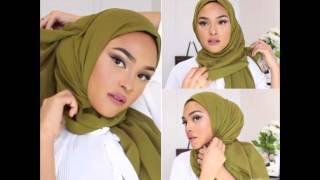 Tutorial Hijab Scarf Panjang Berbahan Sifon Untuk Tampil Profesional Saat ke Kantor