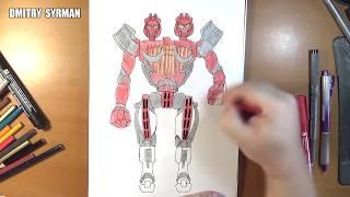 Speed drawing robot Twin Sities, Real Steel