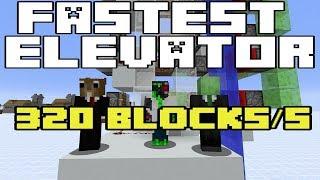 Minecraft 1.12.1 - FASTEST ELEVATOR POSSIBLE - 320 BLOCKS/SECOND