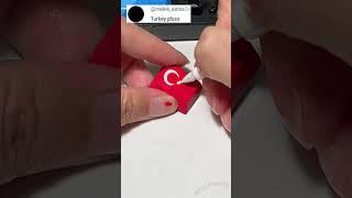 Drawing Turkey flag on the keyboard #shorts #diy #art #tiktok #trending #customkeys