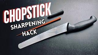 How to Sharpen Serrated Knives with this Chopstick Trick