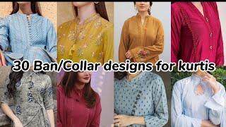 30 Ban/Collar neck designs for kurti/latest new ban neck designs by fashion hub Pakistan