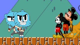 TEAM DOUBLE GUMBALL  VS  TEAM DOUBLE MICKEY MOUSE | RACE TO 3 WINS