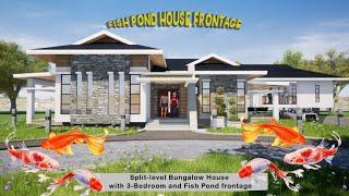 Bungalow House Design 3 bedrooms (Split Level Design))