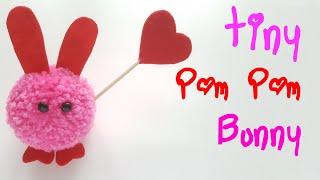 Easy Crafts: Pom Pom Rabbit  Tiny Pom Pom Bunny 