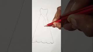 How to draw a beautiful dress #shortsfeed #short #youtubeshorts #trending #trendingshorts #drawing