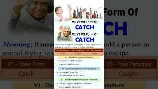 CATCH Present Past Past Participle - Sentence example with Catch Verbs