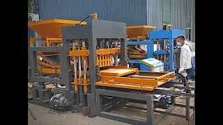 Color interlock paver brick making machine automatic hydraulic QT4-15 cement hollow block machine