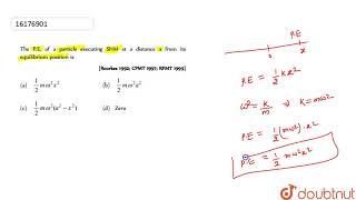 The P.E. of a particle executing SHM at a distance x from its equilibrium position is