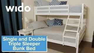 Wido Triple Wooden Bunk Bed Frame Product Video (BED4)