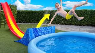 WE BUILT AN EXTREME SLIP AND SLIDE RAMP! 