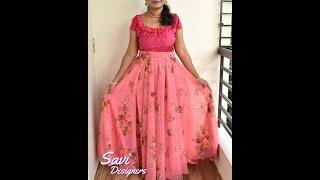 Long Frock | Simple Maggam work | Savi Designers