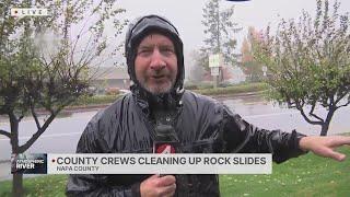 Napa County crews clear rockslides