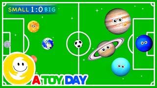 SOCCER with Planets | Planet SIZES for BABY | Funny Planet comparison Game for kid | 8 Planets sizes