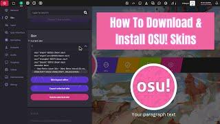 How To Download & Install OSU! Skins On PC/Laptop