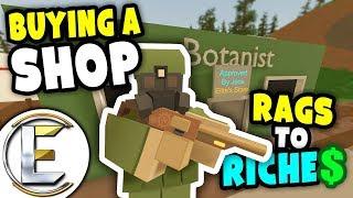 BUYING A SHOP | Unturned Rags to Riches - Making a gun store and growing berries (Roleplay) #6