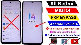 Xiaomi Redmi Miui 14 Frp Bypass Android 13/14 Without Second Space | Remove Frp Lock Without Pc 2024