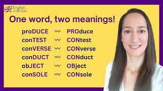 One Word, Two Meanings! - different meaning and pronunciation