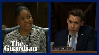 Republican senator Josh Hawley accused of being transphobic at abortion hearing