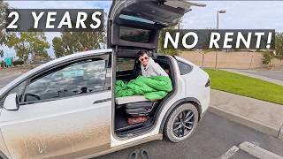 He Pays No Rent Living In His Tesla Model X! (Full Tour)