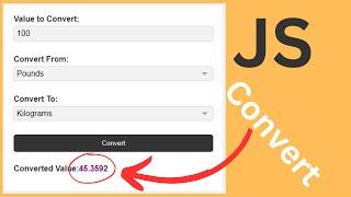  JavaScript Tutorial - How to Make a Unit Converter with HTML, CSS & JavaScript | Complete Tutorial