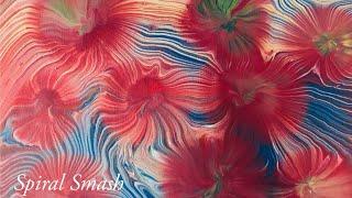 (260) Balloon smash, Acrylic pour; Spiral Smash Technique.