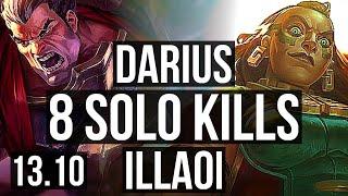 DARIUS vs ILLAOI (TOP) | 8 solo kills, 1000+ games, 8/1/1, 1.0M mastery | KR Master | 13.10