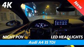 Audi A4 S Linie FL 2020 - Nacht POV Laufwerk und Überprüfung in 4K | LED Matrix Scheinwerfertest