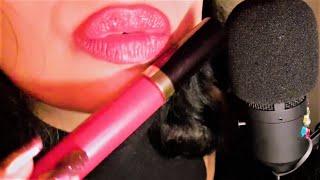 ASMR Tingles, Lipstick and Lip gloss Application, whispering Sounds