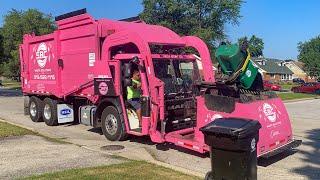 SBC Waste Solutions Pink Mack LR Heil Sierra Curotto Can Garbage Truck