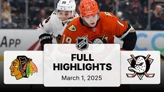 NHL Highlights | Blackhawks vs. Ducks | March 01, 2025