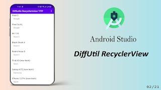 Diffutil Recyclerview || Android Studio Tutorial