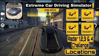 Extreme Car Driving Simulator Radar 1,2,3,4 Challenge Locations 2021.#radar #challenge #ios #android