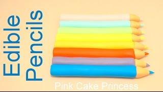 How to Make Edible Pencils Cake Topper for an Arts & Crafts Cake by Pink Cake Princess