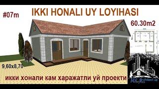 IKKI HONALI KAM HARJLI UY LOYIXASI/ ZAMONAVIY IKKI HONALI UY PROEKTI @mr architect uz/Икки Хонали уй