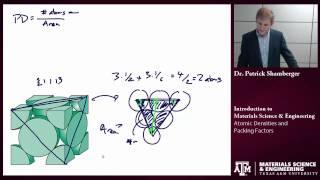Atomic densities and Packing Factors {Texas A&M: Intro to Materials}