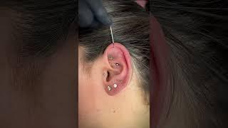 MUST WATCH! ️ Vertical helix piercing!