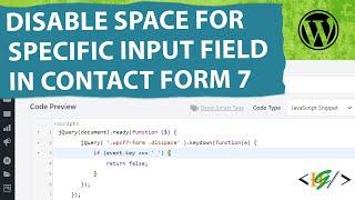 How to Disable Space For Specific Input Field in Contact Form 7 WordPress