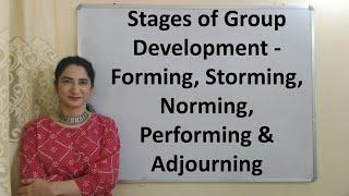 Stages of Group Development - Forming, Storming, Norming, Performing & Adjourning